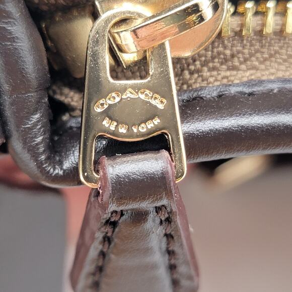Coach Signature Crossbody Bag Brown Canvas Leather Trim F29960 - Picture 7 of 15